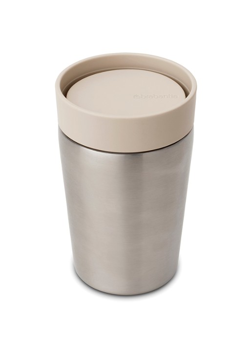 Brabantia Make & Take thermosbeker/koffiebeker 200 ml - voorkant 2 beige