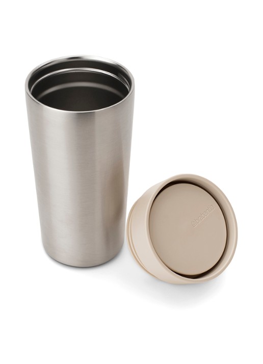 Brabantia Make & Take thermosbeker/koffiebeker 36 cl - voorkant 8 beige