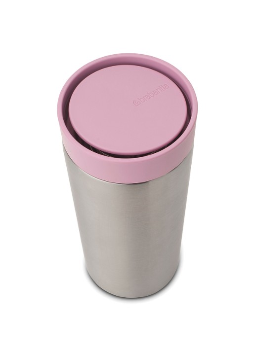 Brabantia Make & Take thermosbeker/koffiebeker 36 cl - achterkant donkerroze