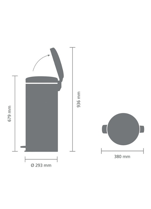 Brabantia NewIcon pedaalemmer 30 liter - detail 5 zwart