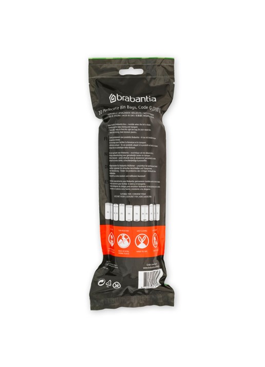 Brabantia Perfect Fit vuilniszak code G 23 - 30 liter 6 x 20 stuks - voorkant 7 wit