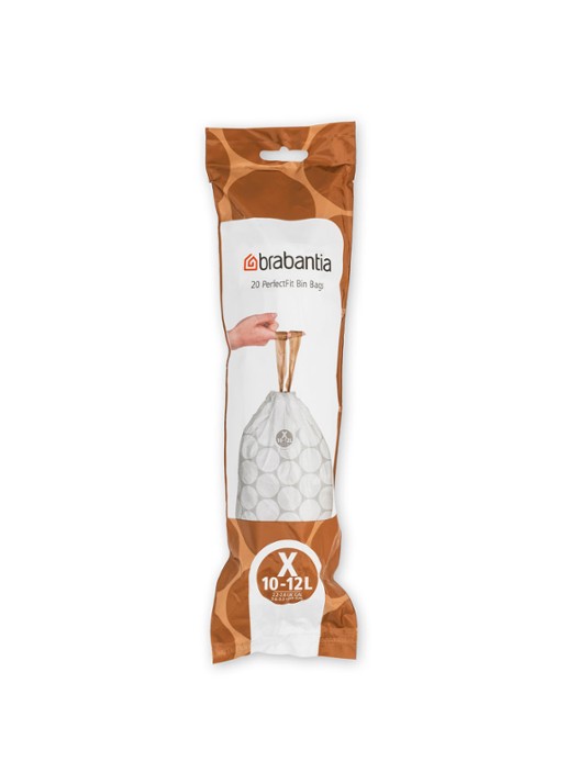 Brabantia Perfect Fit X 10-12L vuilniszak 200 stuks - voorkant 2 wit