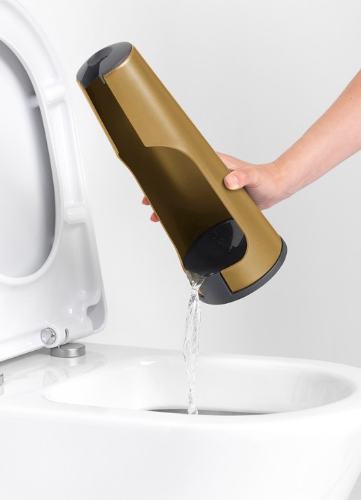 Brabantia ReNew toiletborstel met houder - achterkant goud