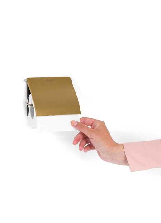 Brabantia ReNew toiletrolhouder met klep - detail 3 goud