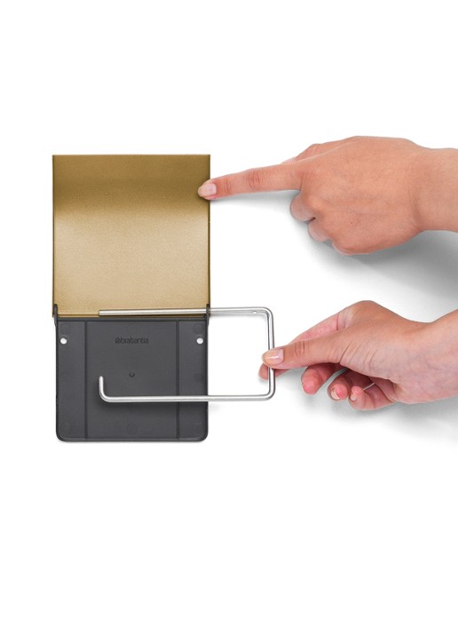 Brabantia ReNew toiletrolhouder met klep - detail 7 goud