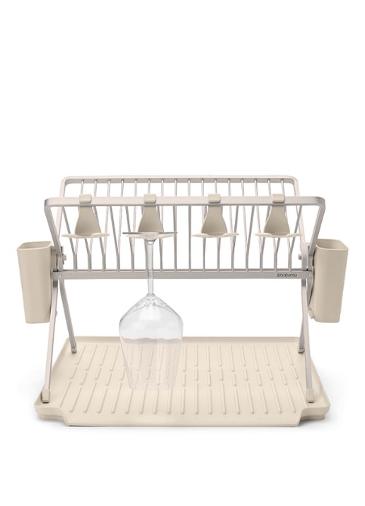 Brabantia SinkSide afdruiprek met bestekhouder - achterkant beige