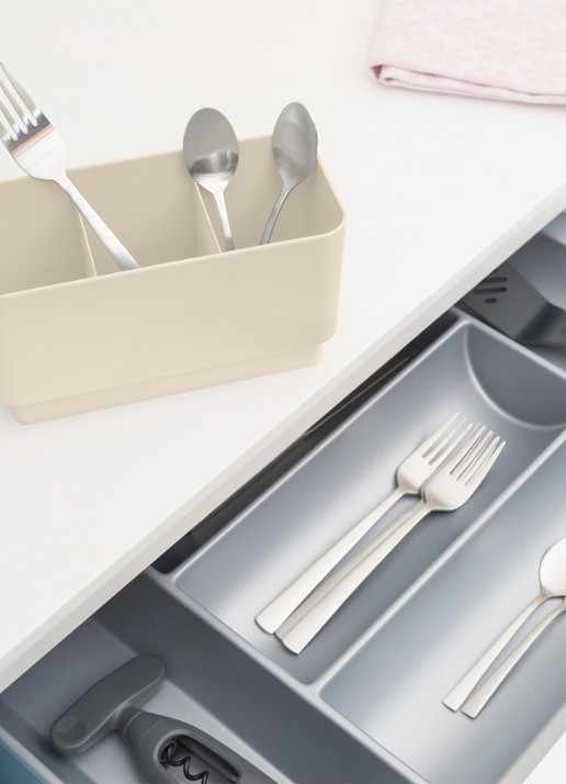 Brabantia SinkSide afdruiprek met lekbak en bestekhouder - detail 3 beige
