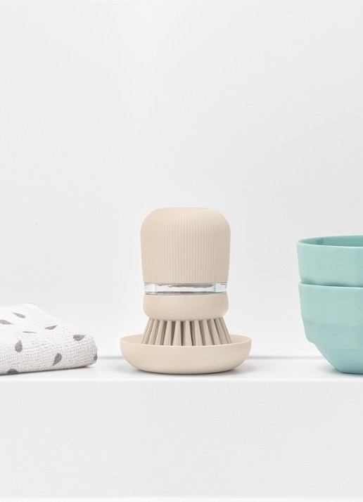 Brabantia SinkSide afwasborstel met zeepdispenser - detail 6 beige