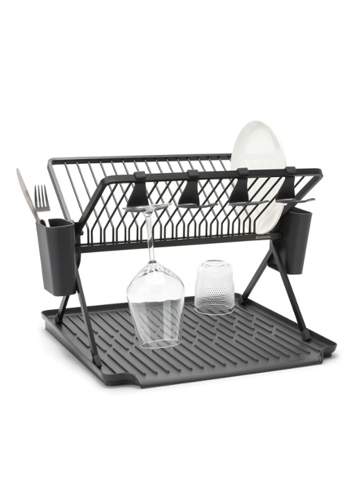 Brabantia SinkSide inklapbaar afdruiprek 42 x 51 cm - voorkant 7 donkergrijs