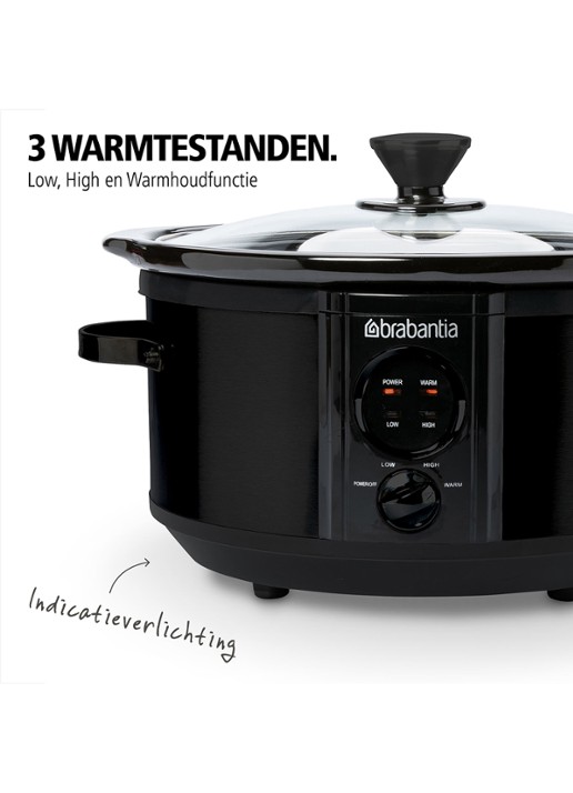 Brabantia Slowcooker BBEK1081MB - detail 4 zwart