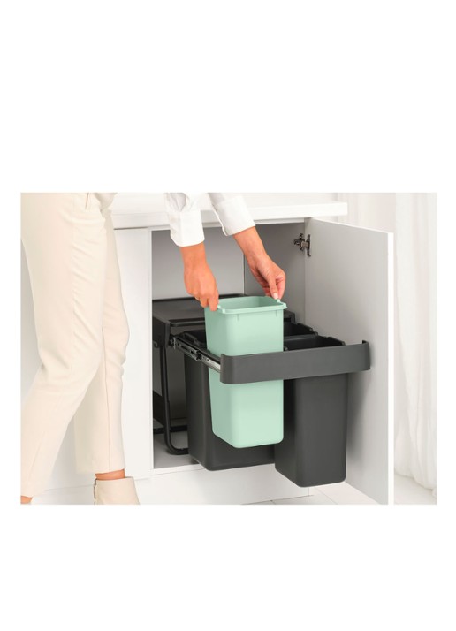 Brabantia Sort & Go inbouw prullenbak 10 + 10 + 20 liter - detail 4 multicolor