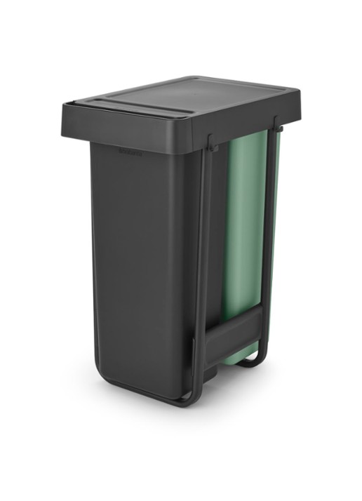 Brabantia Sort & Go inbouw prullenbak 2 x 30 liter - achterkant 6 lindegroen