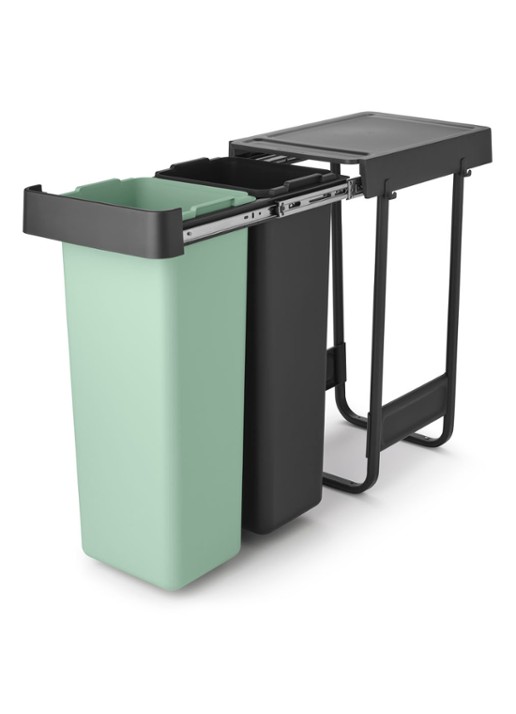 Brabantia Sort & Go inbouw prullenbak 2 x 30 liter - voorkant 8 lindegroen