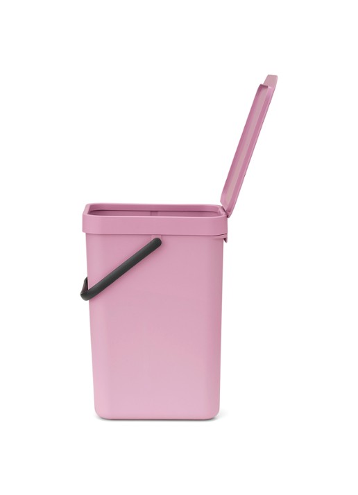 Brabantia Sort & Go prullenbak 12 liter - achterkant donkerroze