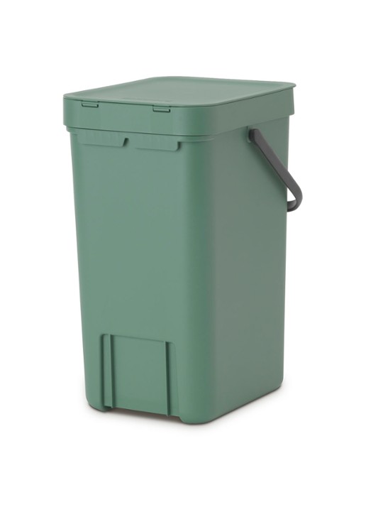 Brabantia Sort & Go prullenbak 12 liter - achterkant olijfgroen