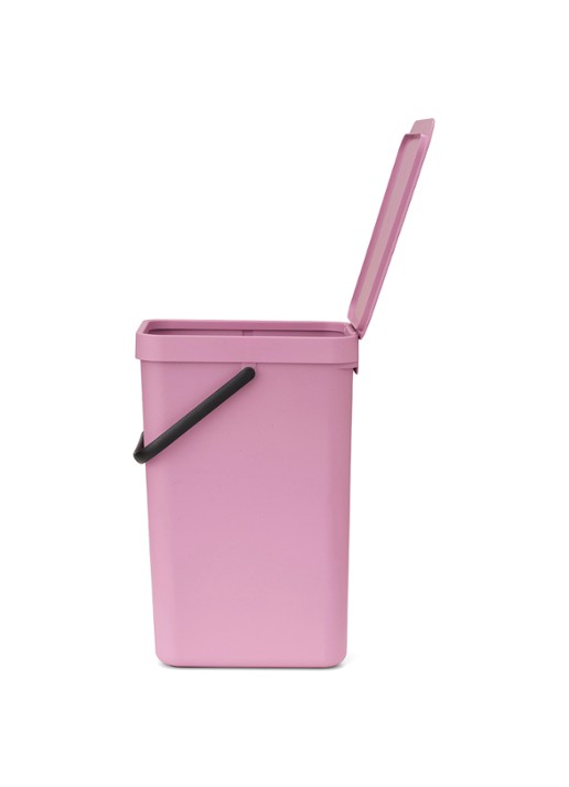 Brabantia Sort & Go prullenbak 16 liter - achterkant 6 donkerroze