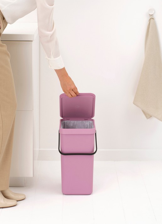 Brabantia Sort & Go prullenbak 16 liter - detail 3 donkerroze