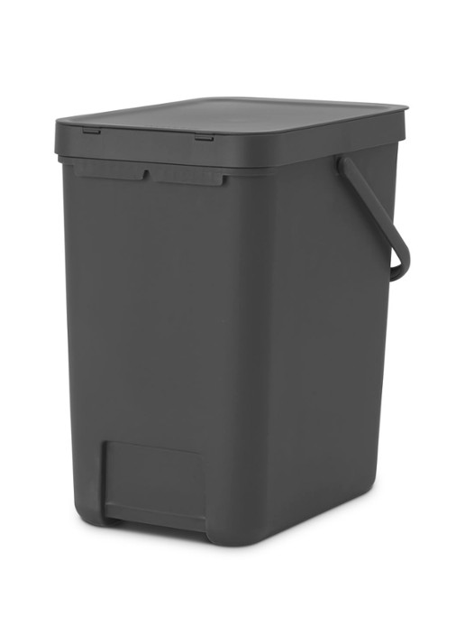 Brabantia Sort & Go prullenbak 25 liter - achterkant 7 antraciet