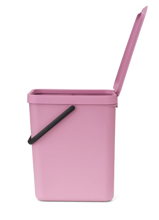 Brabantia Sort & Go prullenbak 25 liter - achterkant 8 donkerroze