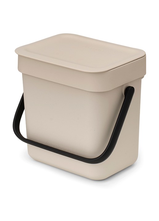 Brabantia Sort & Go prullenbak 3 liter - voorkant 3 beige