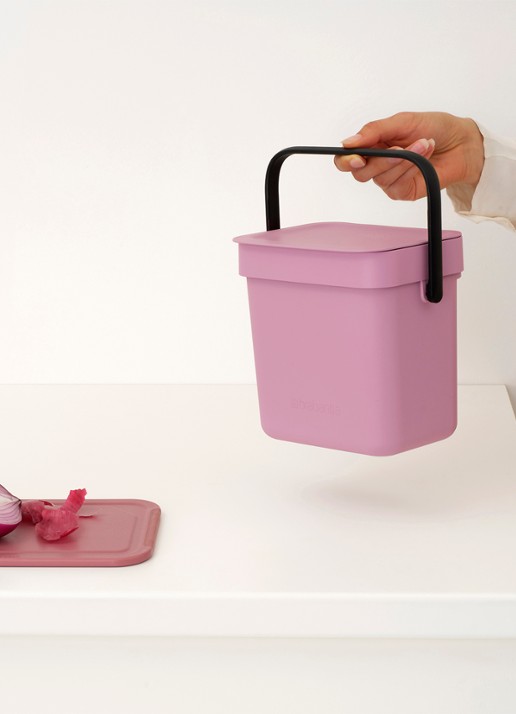 Brabantia Sort & Go prullenbak 3 liter - detail 5 donkerroze