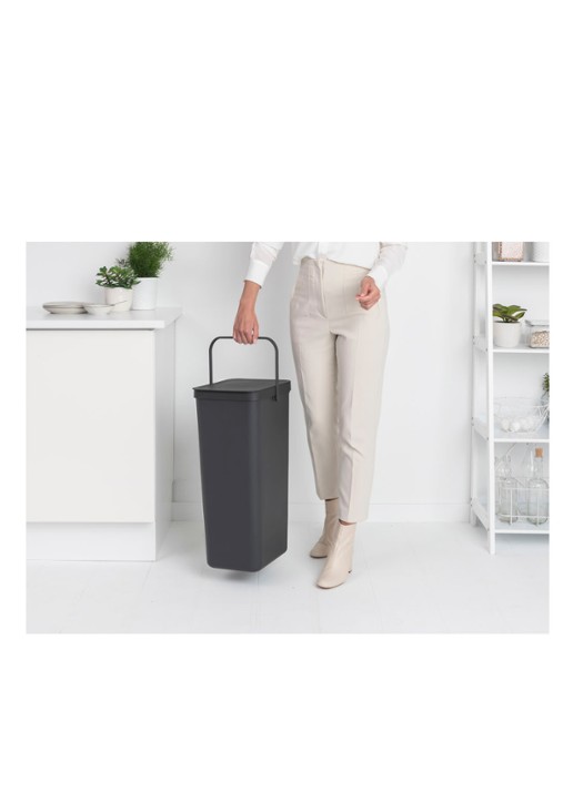 Brabantia Sort & Go prullenbak 40 liter - detail 5 donkergrijs