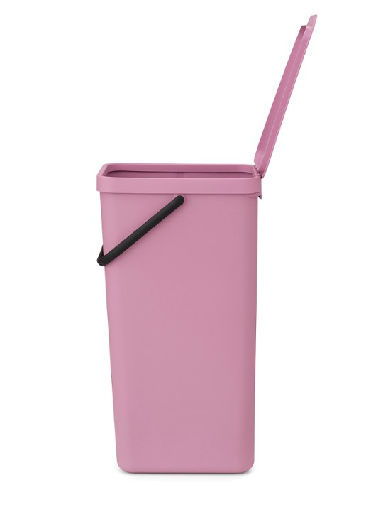 Brabantia Sort & Go prullenbak 40 liter - achterkant 8 donkerroze