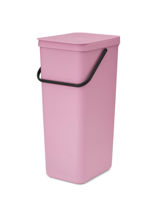 Brabantia Sort & Go prullenbak 40 liter - voorkant 2 donkerroze