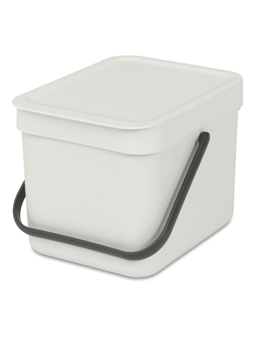 Brabantia Sort & Go prullenbak 6 liter - voorkant 2 wit