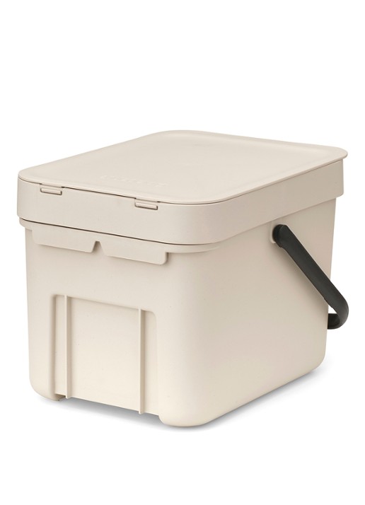 Brabantia Sort & Go prullenbak 6 liter - achterkant 8 beige
