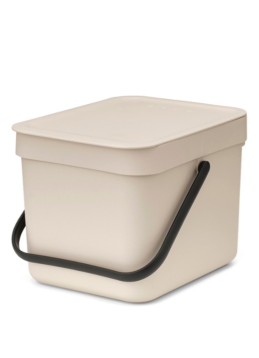 Brabantia Sort & Go prullenbak 6 liter - voorkant 7 beige