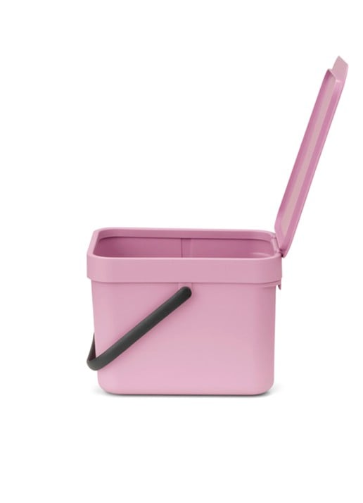 Brabantia Sort & Go prullenbak 6 liter - achterkant donkerroze
