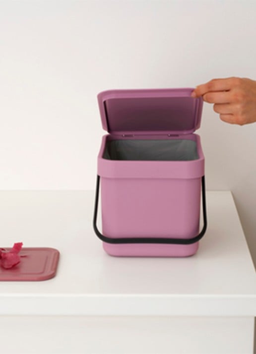Brabantia Sort & Go prullenbak 6 liter - detail 4 donkerroze