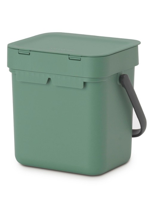 Brabantia Sort & Go prullenbak met hengsel 3 liter - achterkant 5 olijfgroen