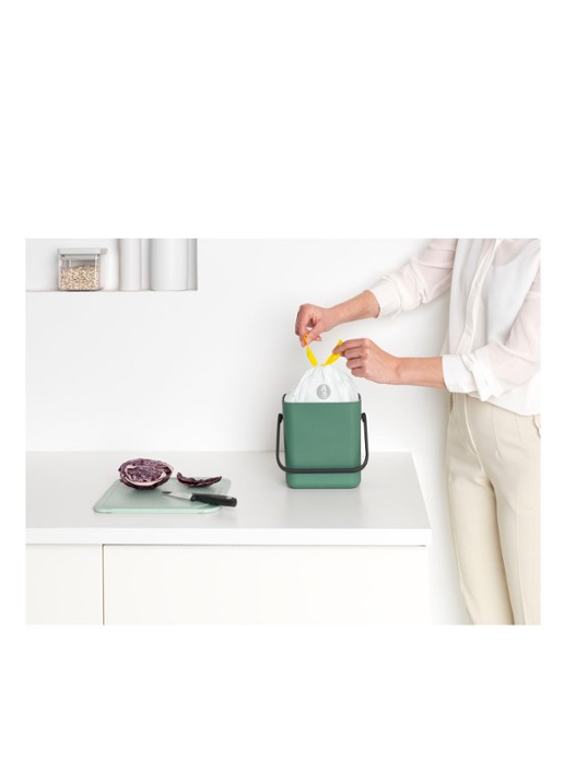 Brabantia Sort & Go prullenbak met hengsel 3 liter - detail 2 olijfgroen