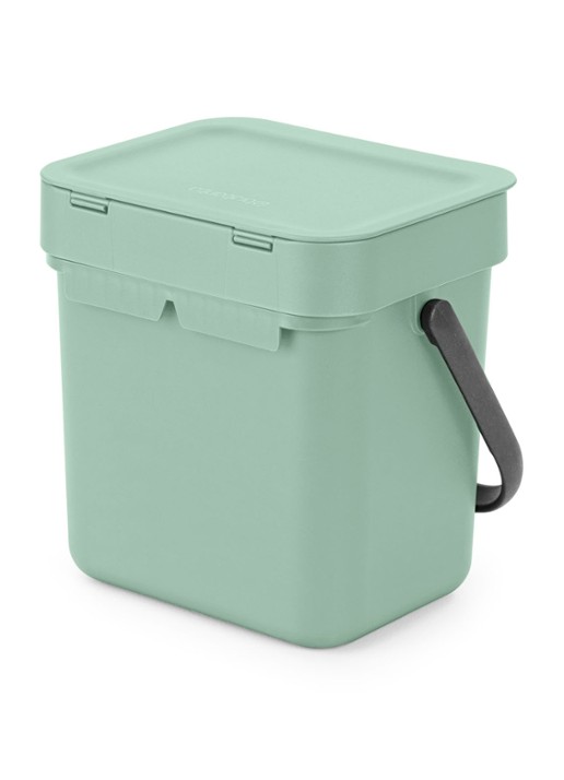 Brabantia Sort & Go prullenbak met hengsel 3 liter - achterkant mint