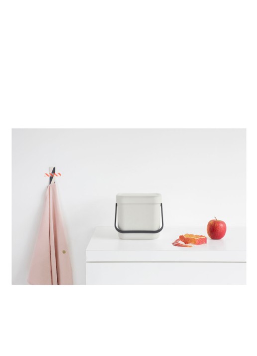 Brabantia Sort & Go prullenbak met hengsel 3 liter - detail 5 lichtgrijs