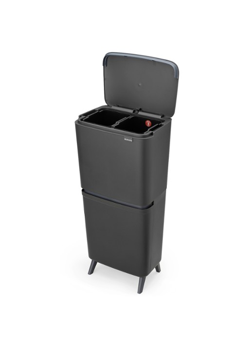 Brabantia SortUp prullenbak met deksel 20+25 liter - voorkant 2 antraciet