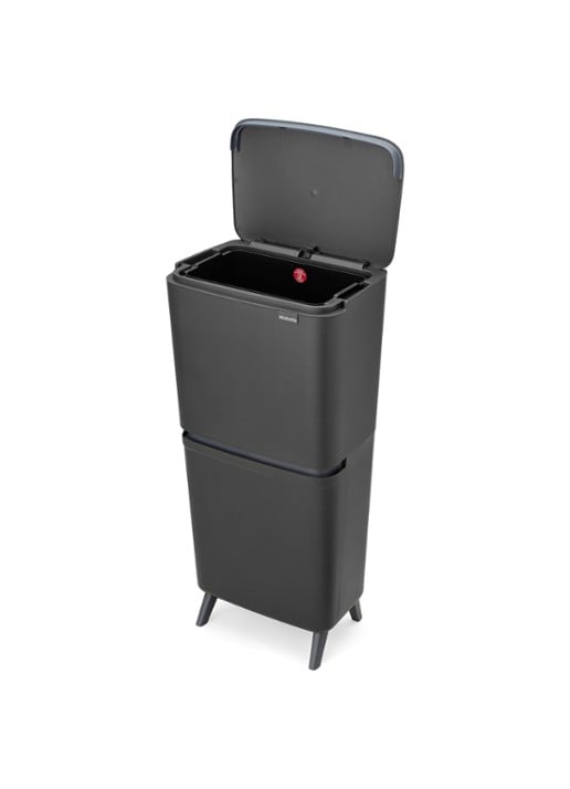 Brabantia SortUp prullenbak met deksel 25+10+10 liter - voorkant 3 antraciet