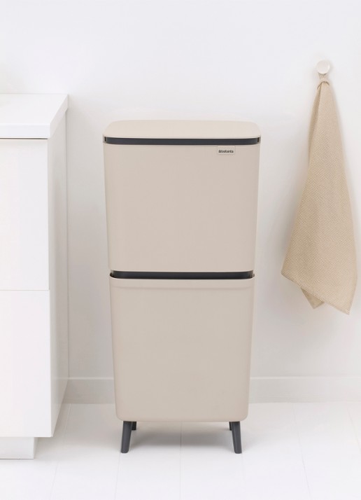 Brabantia SortUp prullenbak met deksel 45 liter - detail 8 beige