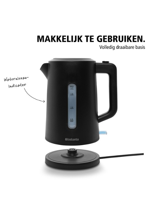 Brabantia Waterkoker BBEK1017 - achterkant 6 zwart