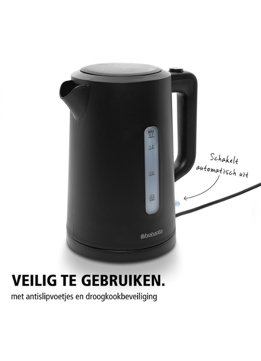 Brabantia Waterkoker BBEK1017 - detail zwart