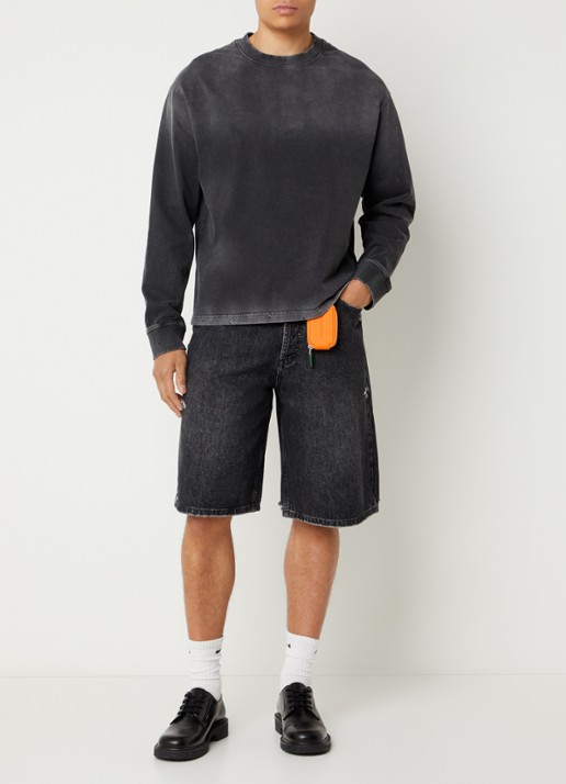 Bram's Fruit Disstressed longsleeve met print - voorkant 3 zwart