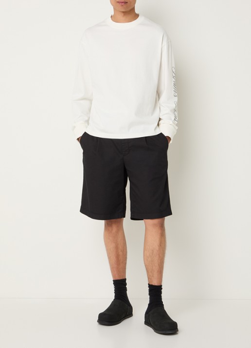 Bram's Fruit Disstressed longsleeve met print - voorkant 2 gebroken wit