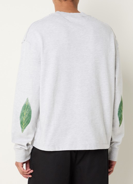 Bram's Fruit Distressed Leaf T-shirt met logoprint - achterkant 4 grijsmele