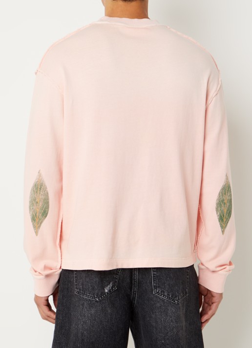 Bram's Fruit Distressed Leaf T-shirt met logoprint - achterkant roze