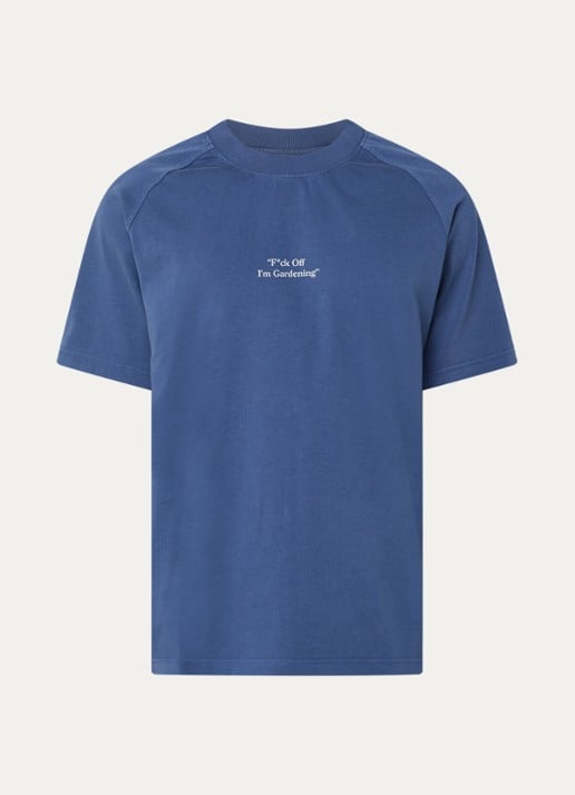 Bram's Fruit F*ck Off T-shirt met print - voorkant indigo