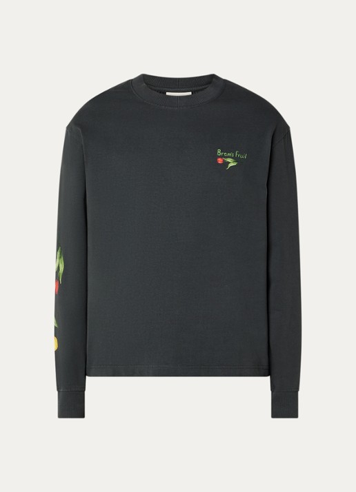 Bram's Fruit Flora 2.0 longsleeve met print - voorkant 3 zwart