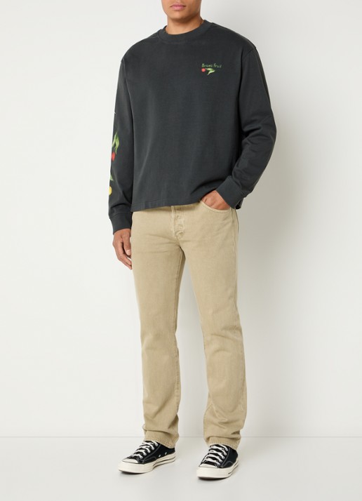 Bram's Fruit Flora 2.0 longsleeve met print - voorkant 4 zwart