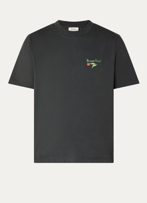 Bram's Fruit Flora 2.0 T-shirt met logo- en backprint - voorkant 2 donkergrijs